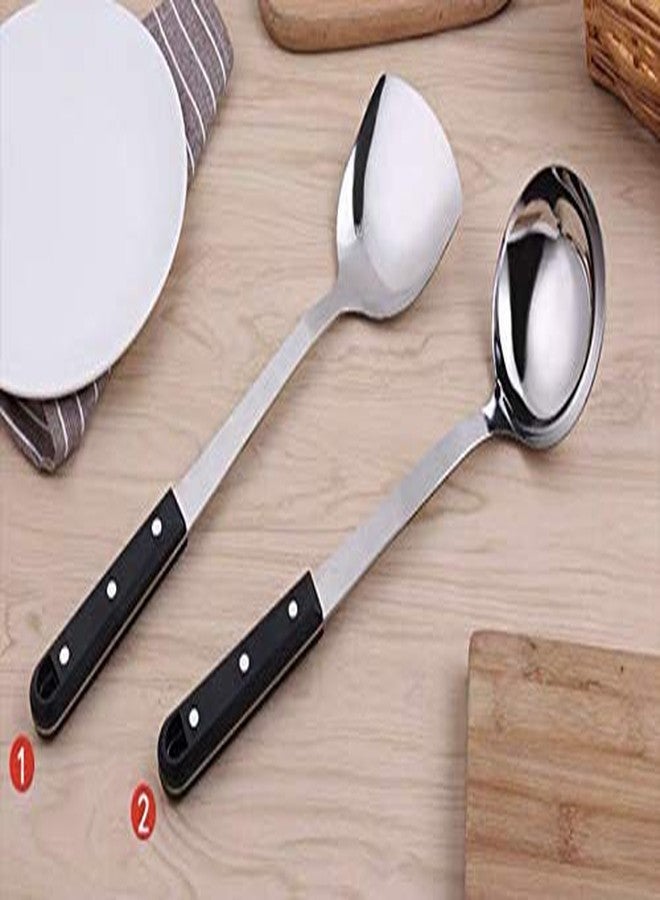 KPNG Store Stainless Steel Plastic Handle Kitchen Utensil Cooking Shovel Scoop Ladle Turner Wok Spatula - Image 5